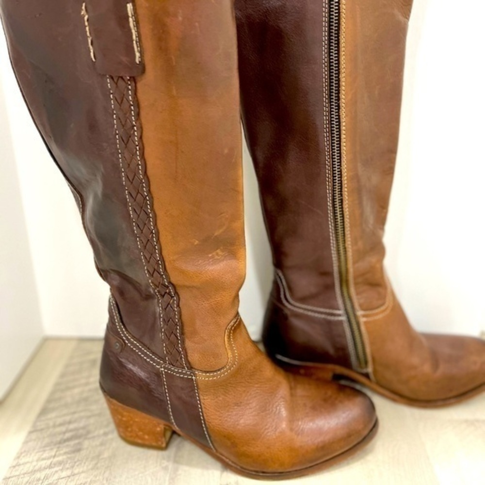 Garnet Hill Carina Braid Detail Knee high Boots/ Size 37/ #44967/ Brown Multi